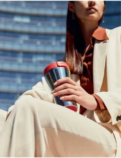 Alessi Caffa Stainless Steel Reusable Coffee Cup 400ml -Selfridges Retail Store 874 10106 GIA24R NOCOLOR ALT02