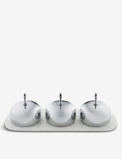 Alessi Dressed Porcelain And Stainless Steel Jam Tray