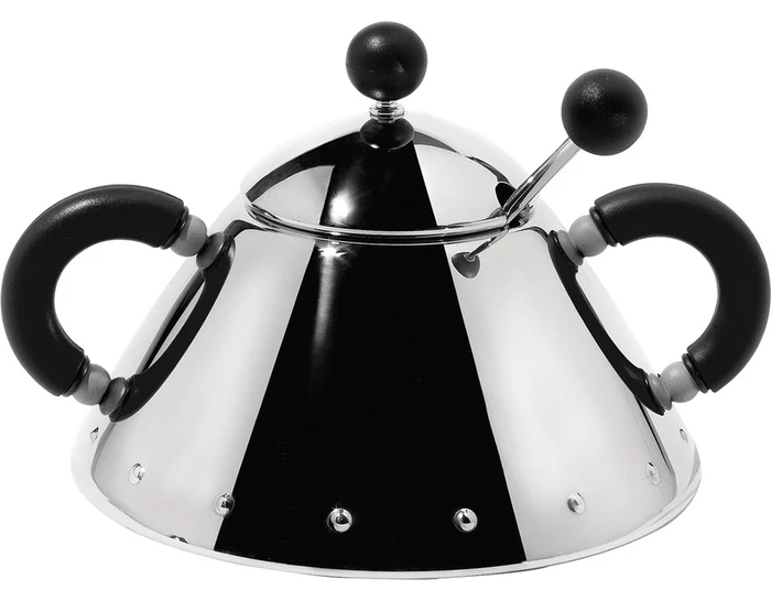 Alessi 9097 Michael Graves Sugar Bowl & Spoon 3 Alessi 9097 Michael Graves Sugar Bowl & Spoon