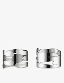 Alessi Bark Ring Steel Napkin Ring Set Of Two 3cm