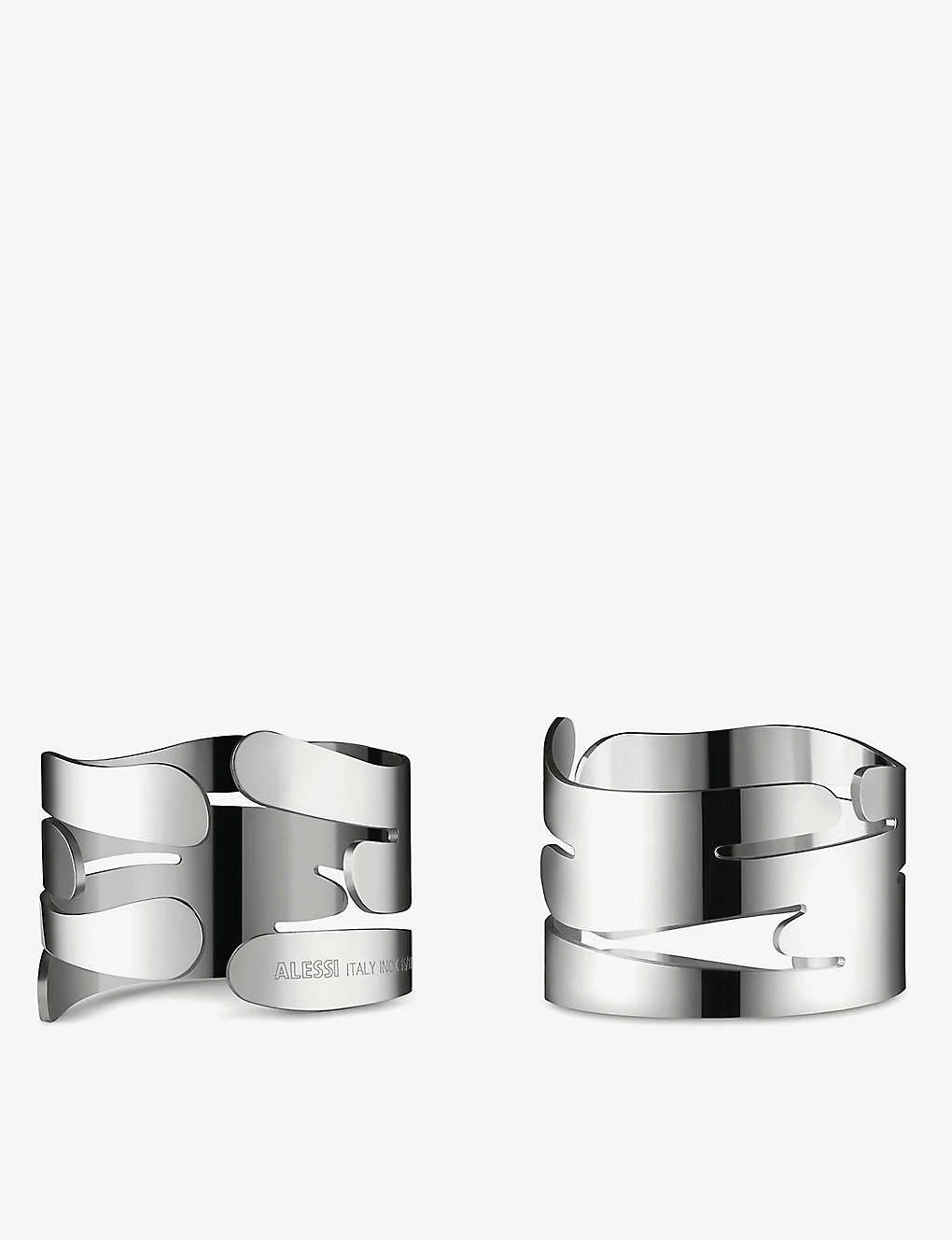 Alessi Bark Ring Steel Napkin Ring Set Of Two 3cm 3 Alessi Bark Ring Steel Napkin Ring Set Of Two 3cm