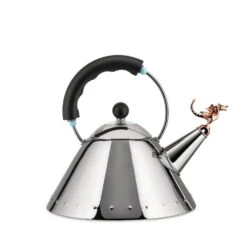 Alessi 9093REX Tea Rex Kettle In Steel With Black Colored Handle