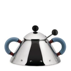 Alessi 9097 Sugar Bowl In Steel With Coloured Handles