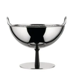 Alessi AC04 B Fruit Bowl/colander In Steel With Base In Anthracite