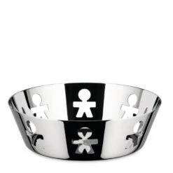 Alessi Girotondo Round Basket In Stainless Steel