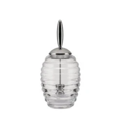 Alessi TW01 Honey Pot Glass Honey Container With Steel Lid