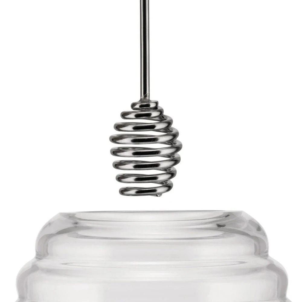 Alessi TW01 Honey Pot Glass Honey Container With Steel Lid 5 Alessi TW01 Honey Pot Glass Honey Container With Steel Lid - Image 3