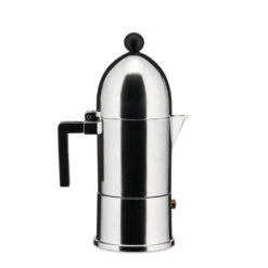 Alessi A9095 La Cupola Coffee Maker In Steel With Black Handle And Knob