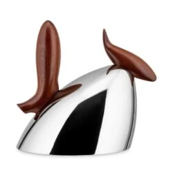 Alessi 90031 Pito Kettle In Steel With Handle And Lid In Natural Wood