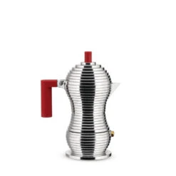 Alessi MDL02 Pulcina Espresso Coffee Maker In Steel With Coloured Handle And Knob -Selfridges Retail Store alessi pulcina caffettiera 1 tazza rosso