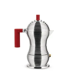 Alessi MDL02 Pulcina Espresso Coffee Maker In Steel With Coloured Handle And Knob -Selfridges Retail Store alessi pulcina caffettiera 3 tazze rosso