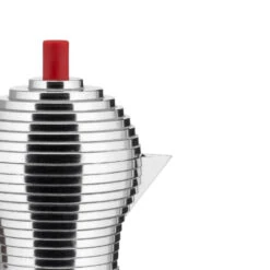 Alessi MDL02 Pulcina Espresso Coffee Maker In Steel With Coloured Handle And Knob -Selfridges Retail Store alessi pulcina caffettiera rosso 1