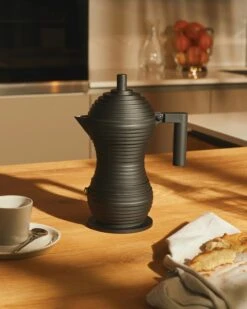 Alessi MDL02 Pulcina Espresso Coffee Maker In Steel With Coloured Handle And Knob -Selfridges Retail Store alessi pulcina coffee maker MDL02 1 BB black 4