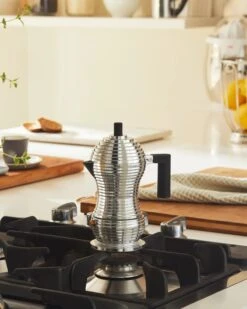 Alessi MDL02 Pulcina Espresso Coffee Maker Suitable For Induction Coocking -Selfridges Retail Store alessi pulcina espresso coffee maker suitable for induction cooking MDL02 3BFM black 4